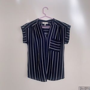 Monteau blue&white stripe short sleeve top- size s